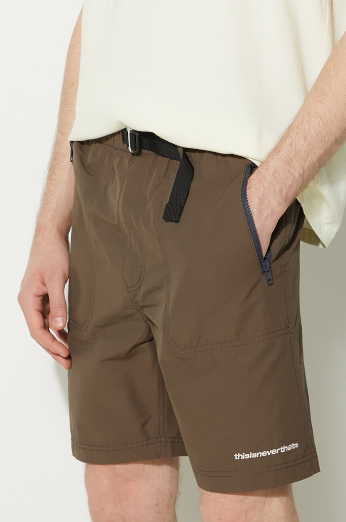 thisisneverthat szorty Hiking Short brązowy TN241WSOOS02