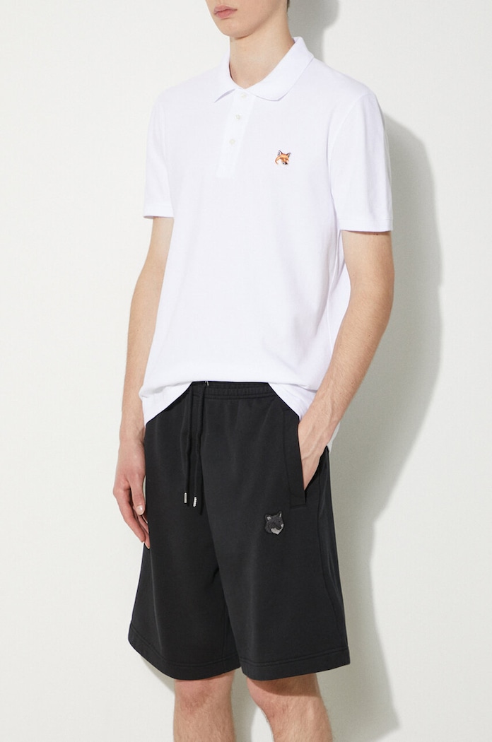 Maison Kitsuné cotton shorts Bold Fox Head Patch Oversize Jog Shorts black MM01121KM0001