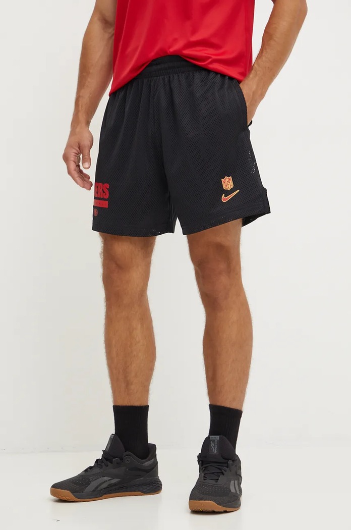 Nike szorty treningowe San Francisco 49ers dzianina czarny 02EO.048Y.73.ZLE