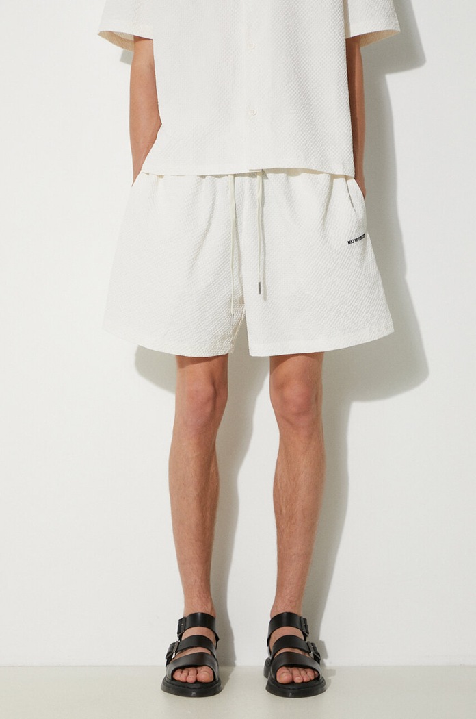 MKI MIYUKI ZOKU szorty Seersucker Shorts beżowy SEERSUCKER.SHORTS