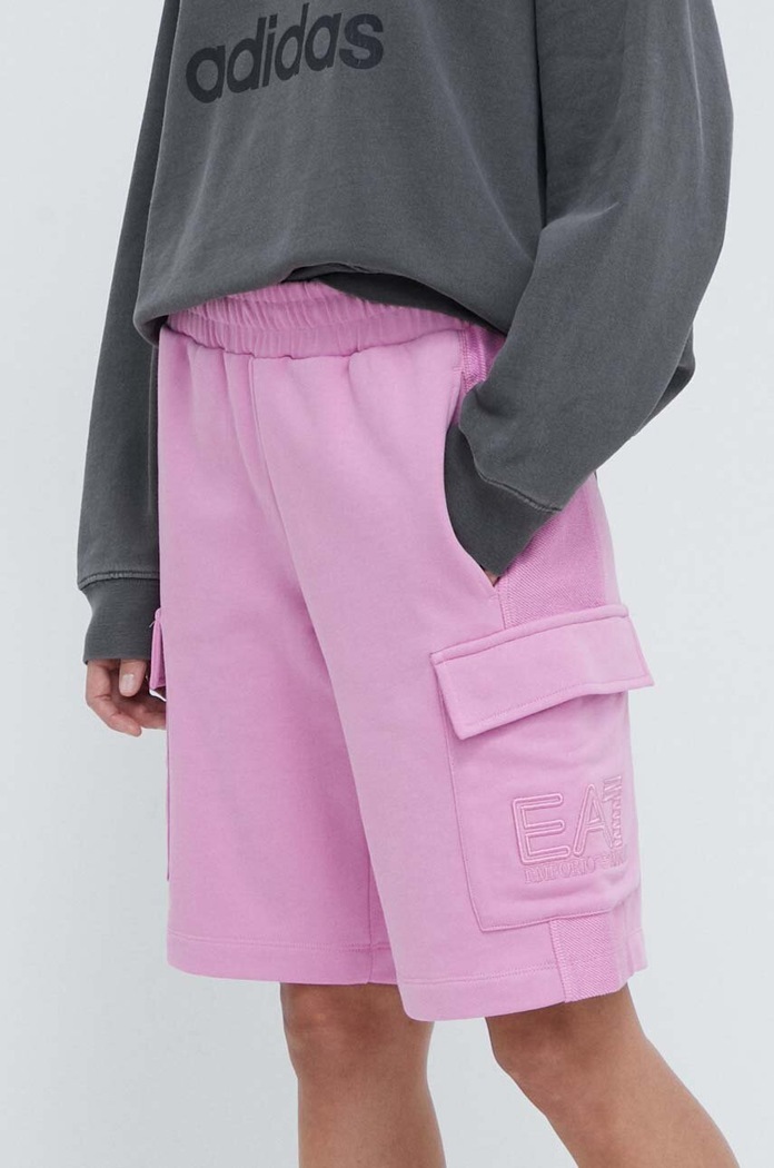 Ρούχα Βαμβακερό σορτσάκι EA7 Emporio Armani PJTKZ.3DUS53.1432 ροζ