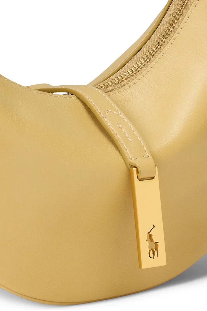 Polo Ralph Lauren τσάντα κρουασάν γυναικεία δερμάτινη κίτρινο 428871248