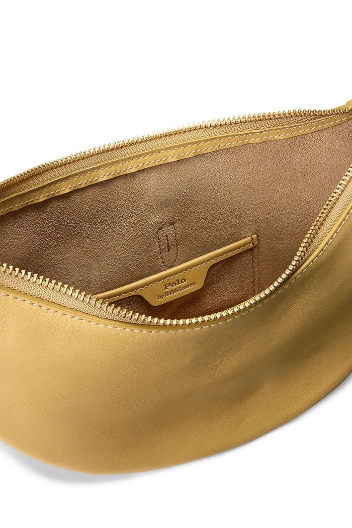 Polo Ralph Lauren τσάντα κρουασάν γυναικεία δερμάτινη 428871248 κίτρινο