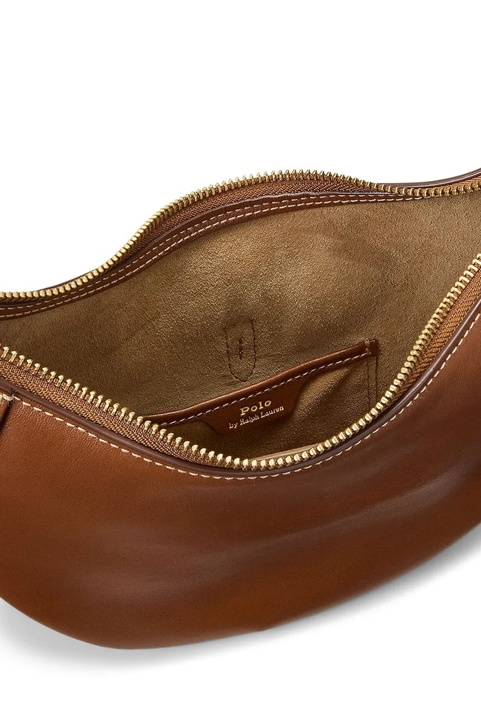 Polo Ralph Lauren kabelka rogal dámska kožená hnedá 428871248