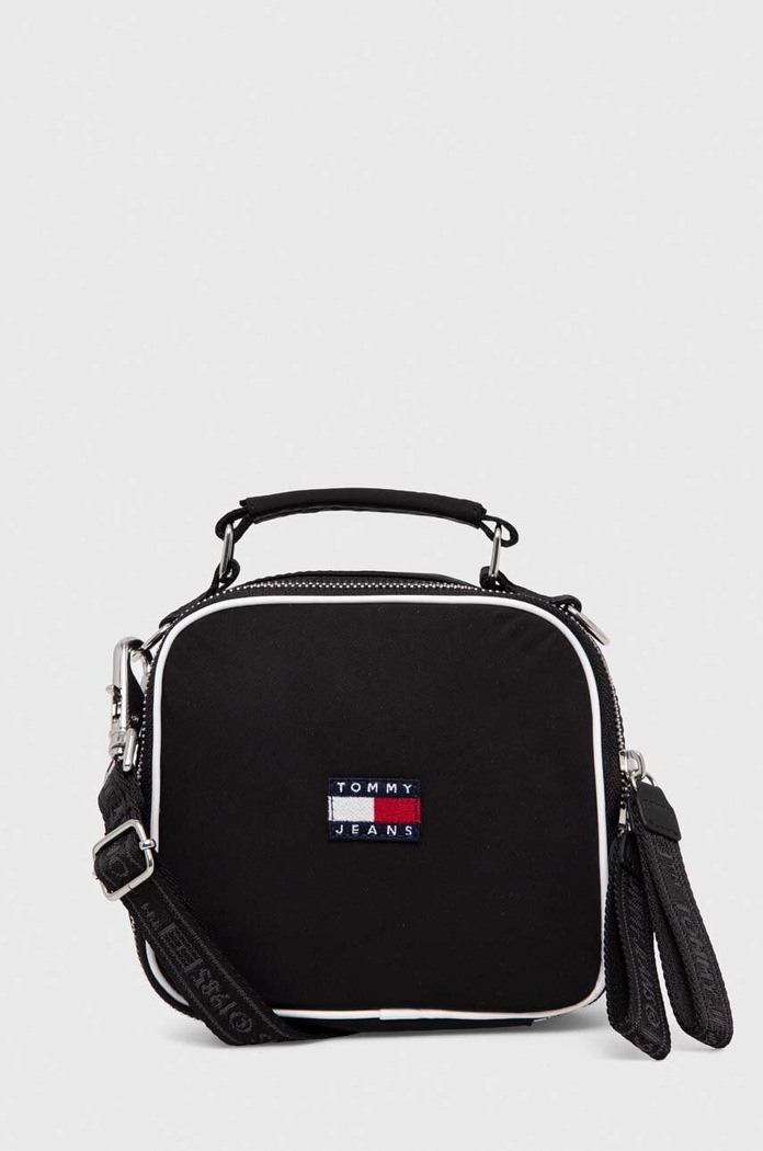 Kabelka Tommy Jeans vzorovaný černá AW0AW16100