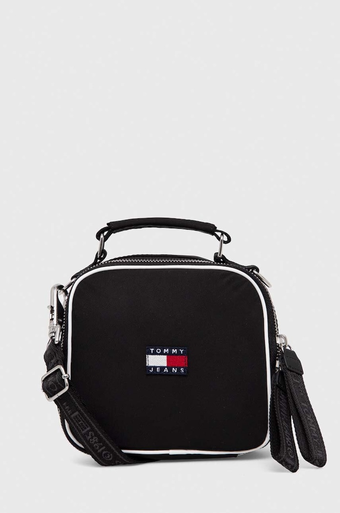 Kabelka Tommy Jeans vzorovaný černá AW0AW16100