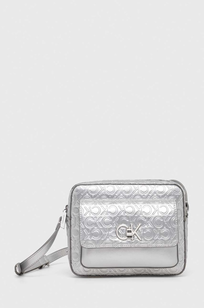 Calvin Klein poșetă uni argintiu K60K611337
