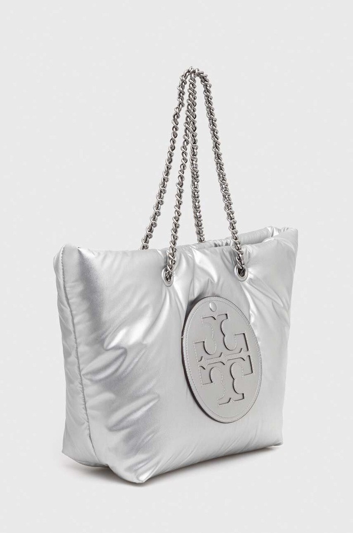 Tory Burch torebka Ella Metallic Puffy Chain 152451.040 srebrny SS24