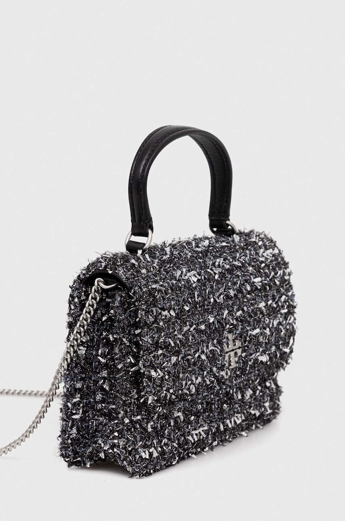 Kabelka Tory Burch Kira Chevron Tweed Mini 155542.003 černá SS24