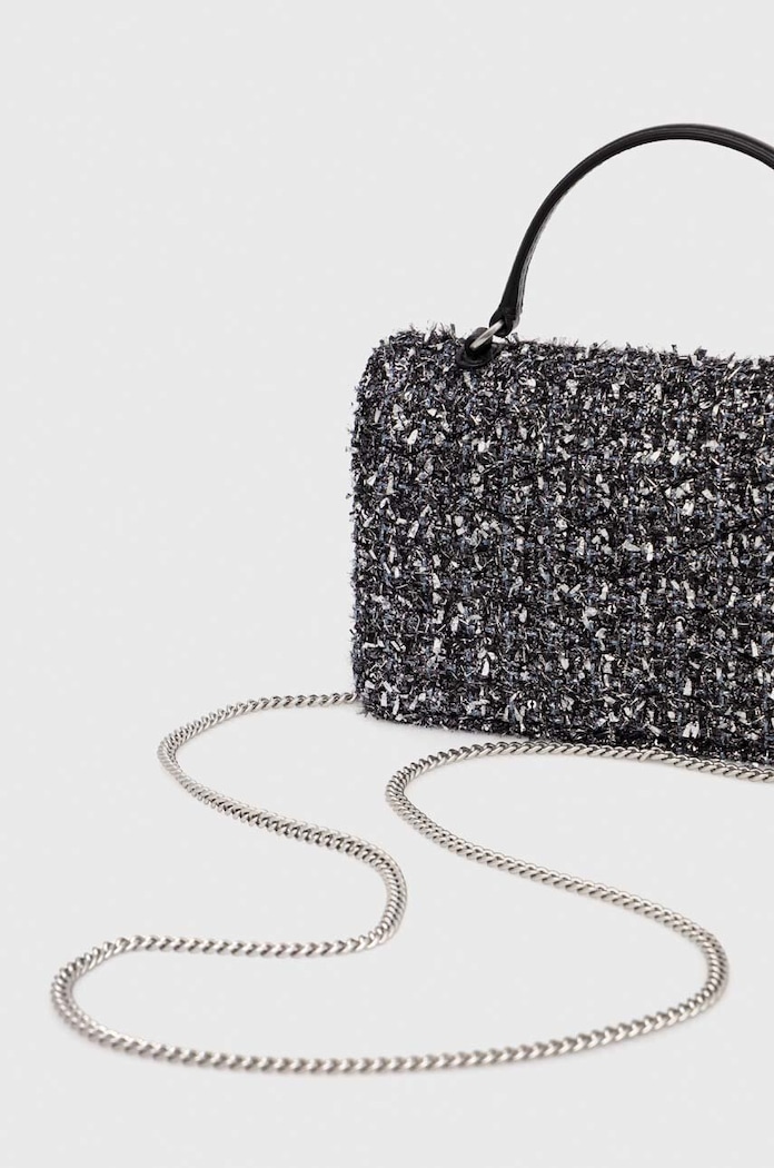 Kabelka Tory Burch Kira Chevron Tweed Mini černá 155542.003
