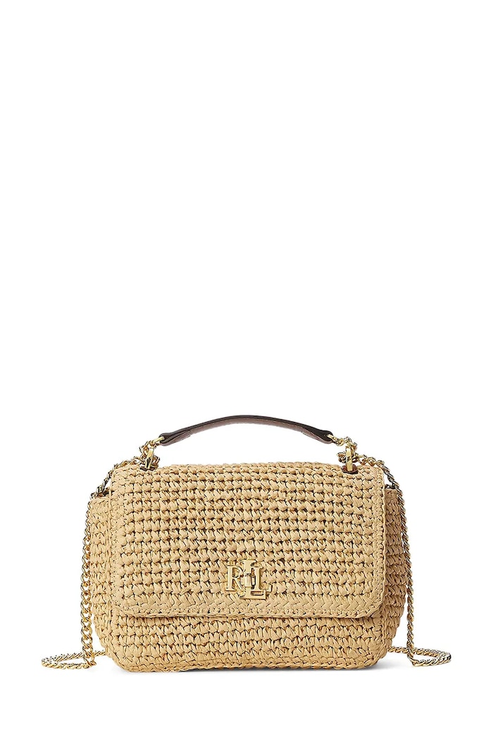 Τσάντα Lauren Ralph Lauren λείο δέρμα μπεζ 431920043
