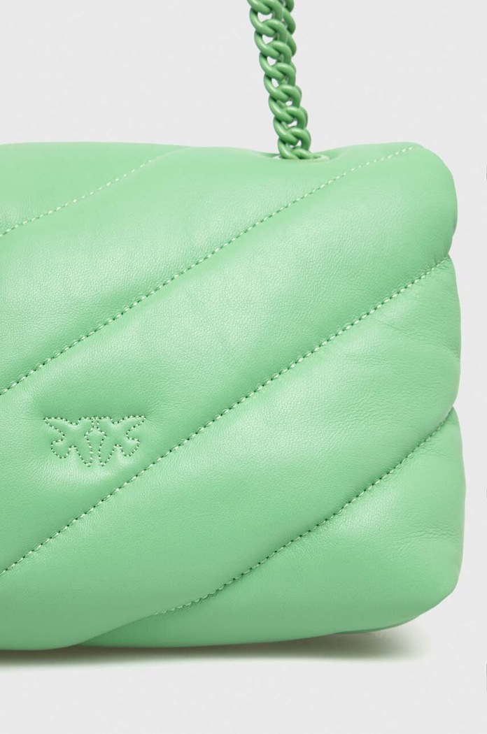 Pinko torebka skórzana zielony 100039.A1JO