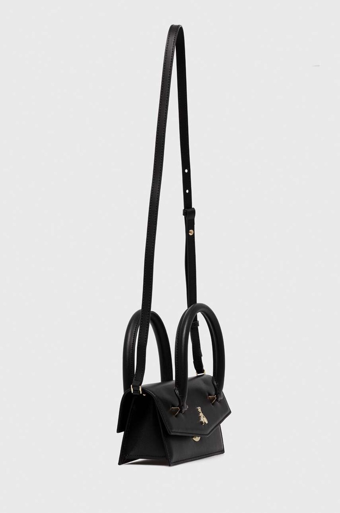 Δερμάτινη τσάντα Patrizia Pepe 8B0111.L061 μαύρο SS25