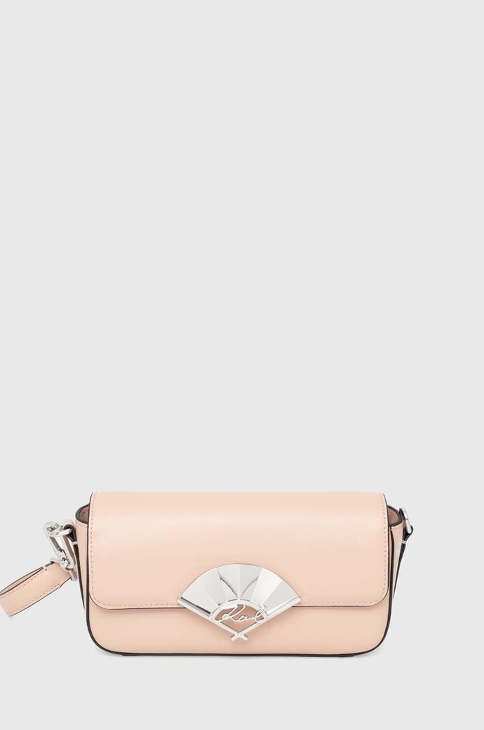 Karl Lagerfeld torebka skórzana skóra licowa różowy 240W3195