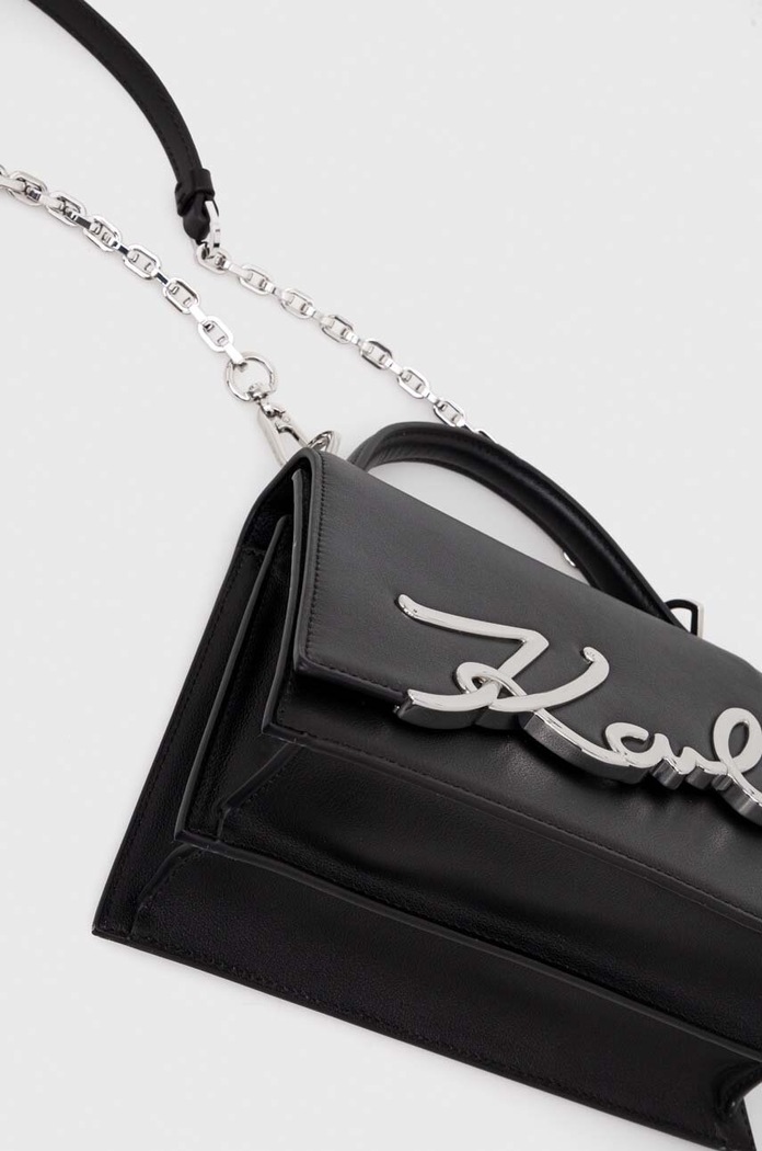 Karl Lagerfeld torebka skórzana czarny 240W3003