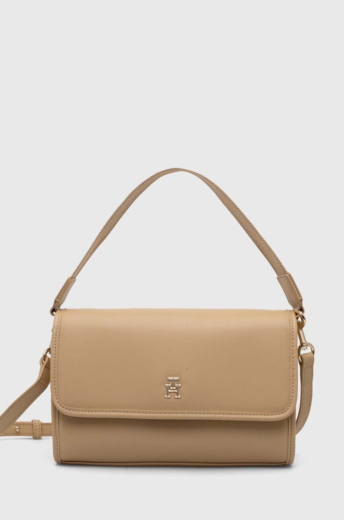 Tommy Hilfiger torebka nie mieści A4 beżowy AW0AW16162
