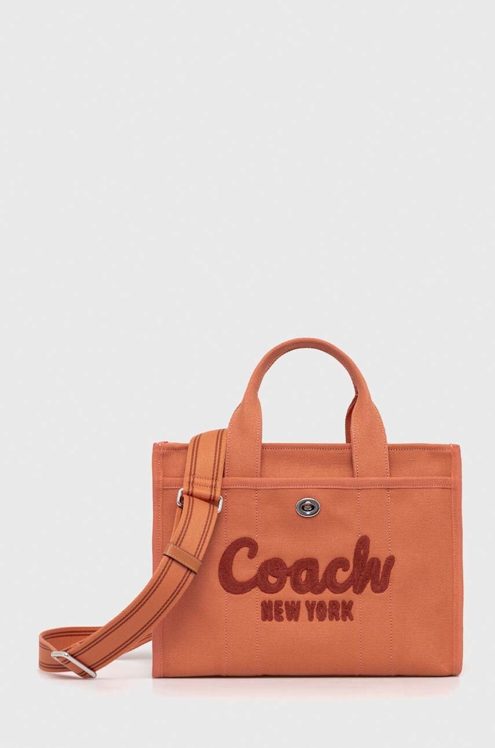 Torba Coach Cargo Tote Bag natpis roza CP158