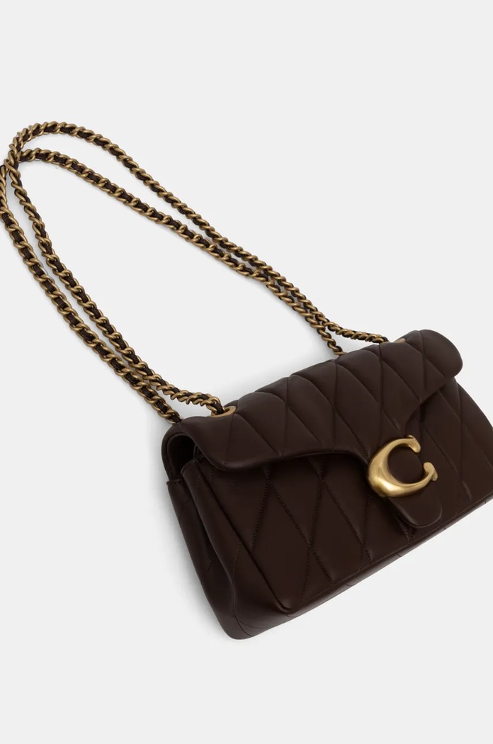 Coach geantă de piele Tabby Shoulder Bag 26 With Pillow Quilting maro CP150