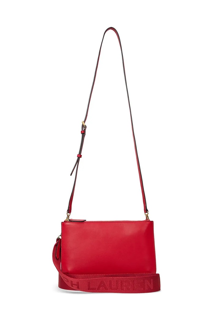Lauren Ralph Lauren Torebka skórzana czerwony 431920066