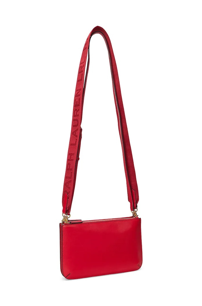 Akcesoria Lauren Ralph Lauren Torebka skórzana 431920066 czerwony