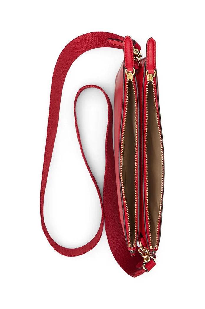 Torebka skórzana Lauren Ralph Lauren 431920066 czerwony