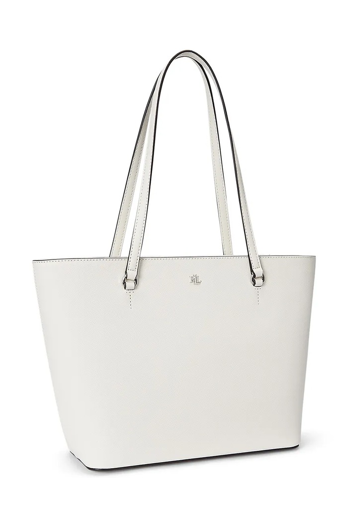 Doplňky Lauren Ralph Lauren Nákupní taška dámská kožená 431924351 bílá