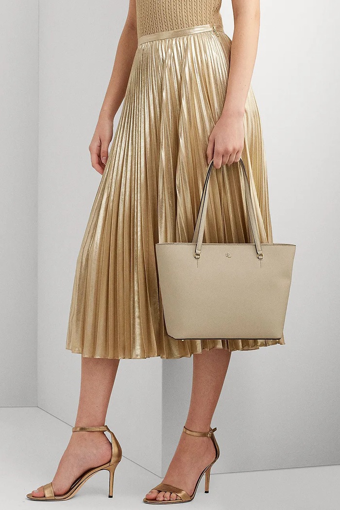Lauren Ralph Lauren kabelka typu shopper dámska kožená 431924351