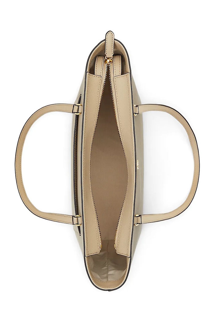 Lauren Ralph Lauren kabelka typu shopper dámska kožená béžová 431924351