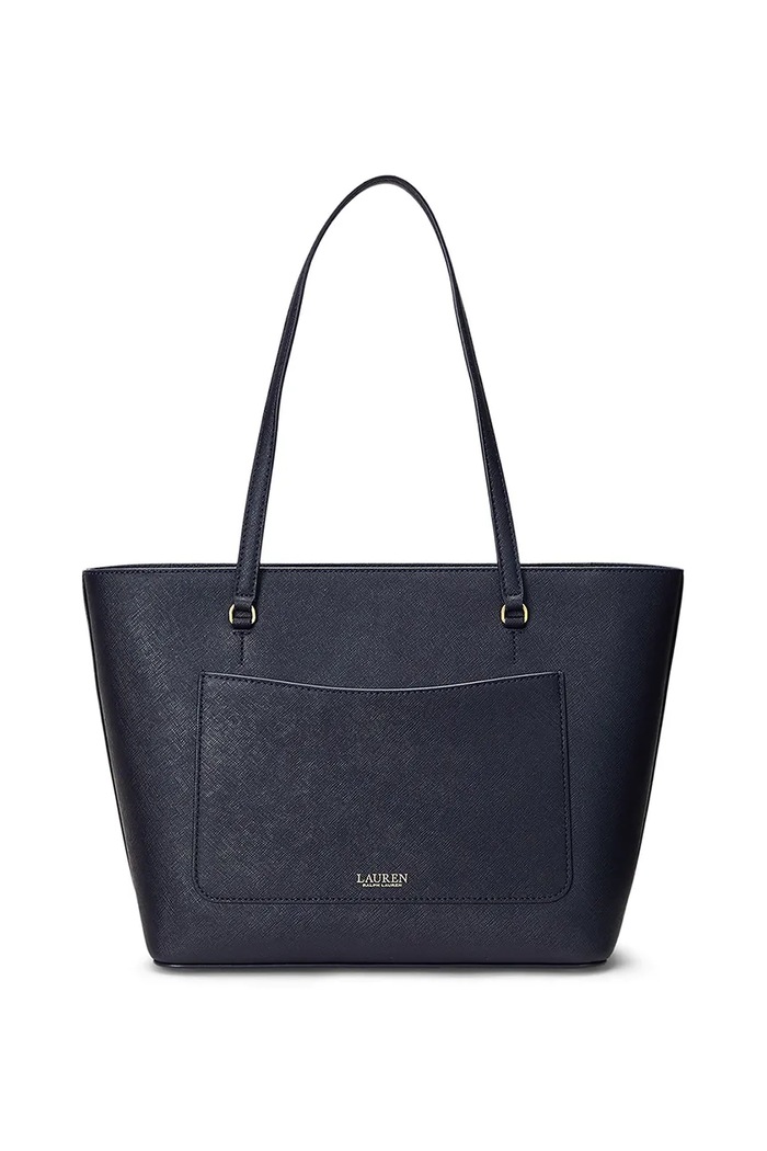 Dodatki Lauren Ralph Lauren shopper torba ženska usnjena 431924351 mornarsko modra