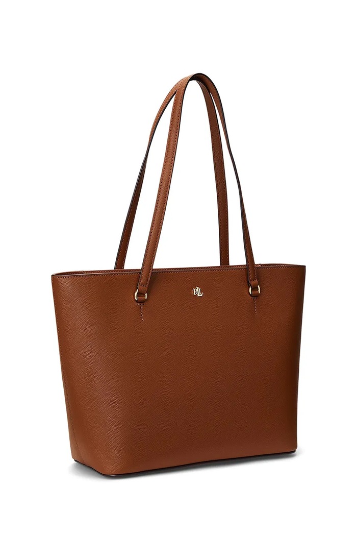 Dodatki Lauren Ralph Lauren shopper torba ženska usnjena 431924351 bež