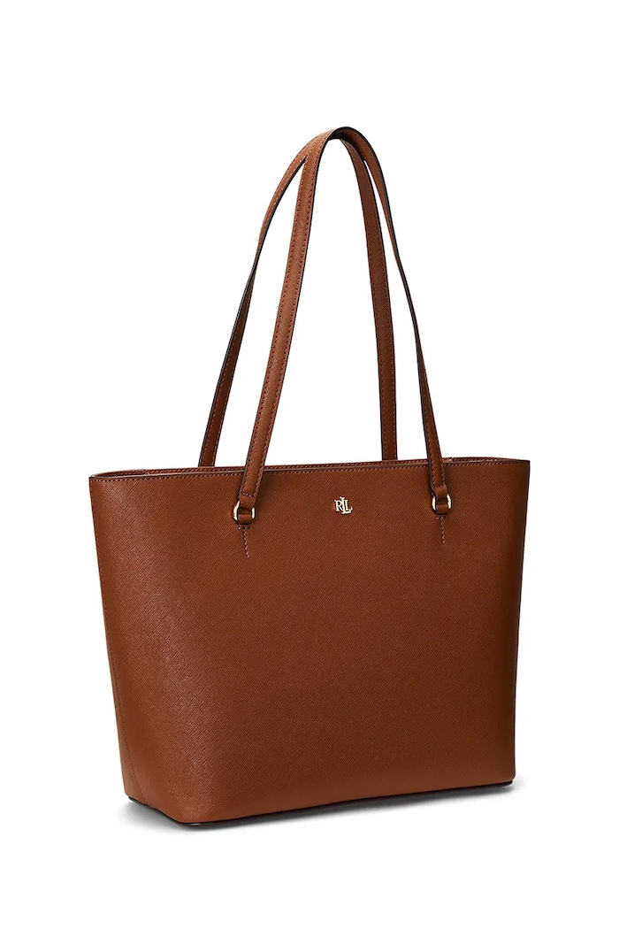 Dodatki Lauren Ralph Lauren shopper torba ženska usnjena 431924351 bež