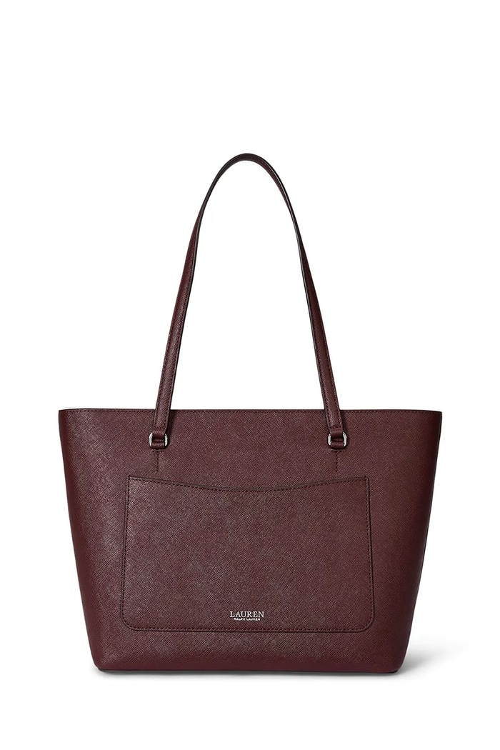 Lauren Ralph Lauren Torebka shopper damska skórzana 431924351 bordowy SS26