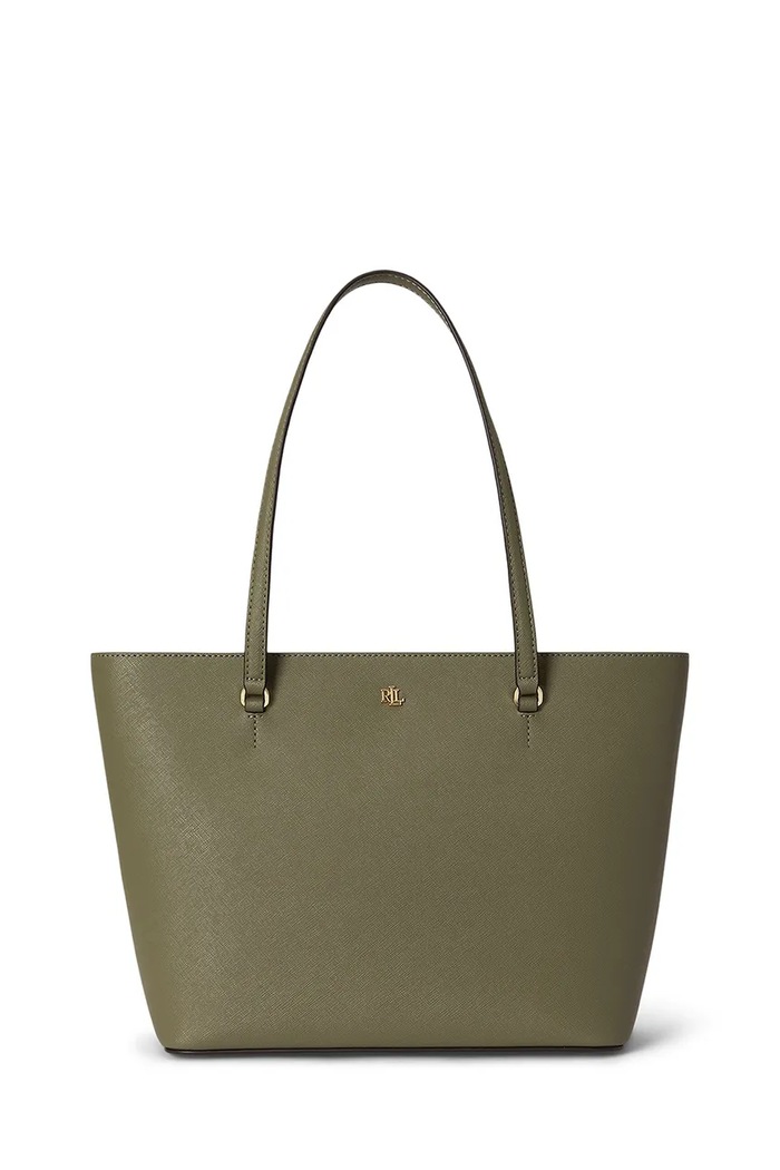Lauren Ralph Lauren torebka shopper damska skórzana zielony 431924351