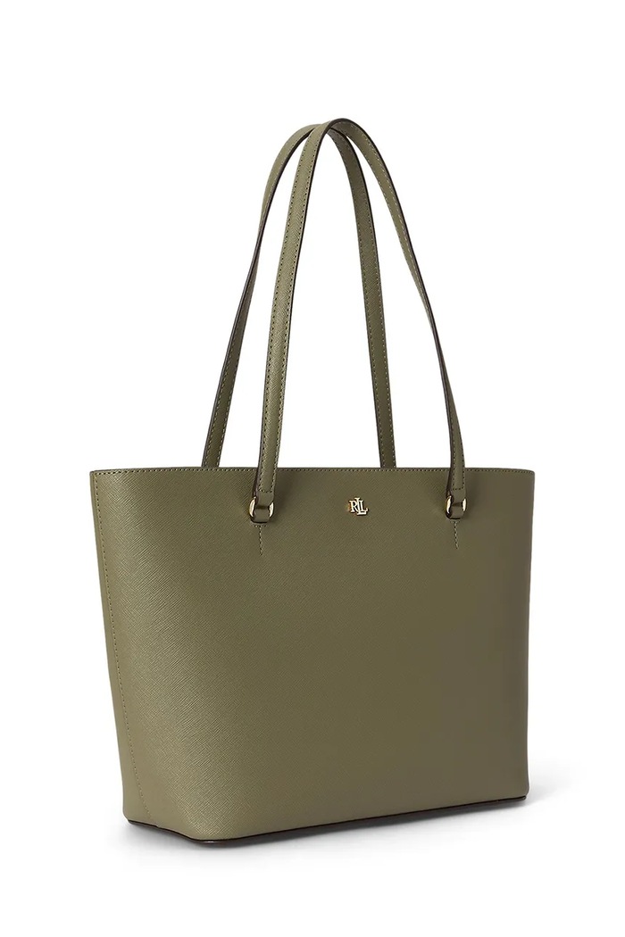 Akcesoria Lauren Ralph Lauren torebka shopper damska skórzana 431924351 zielony