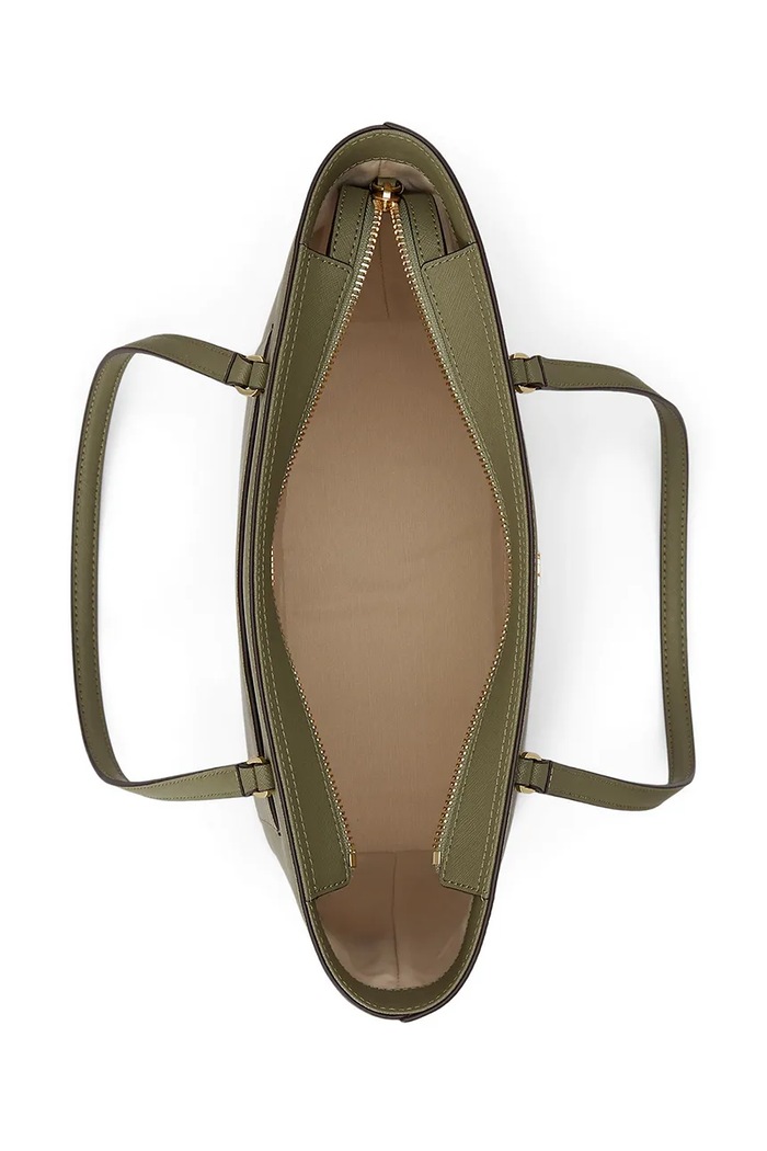 Lauren Ralph Lauren torebka shopper damska skórzana zielony 431924351