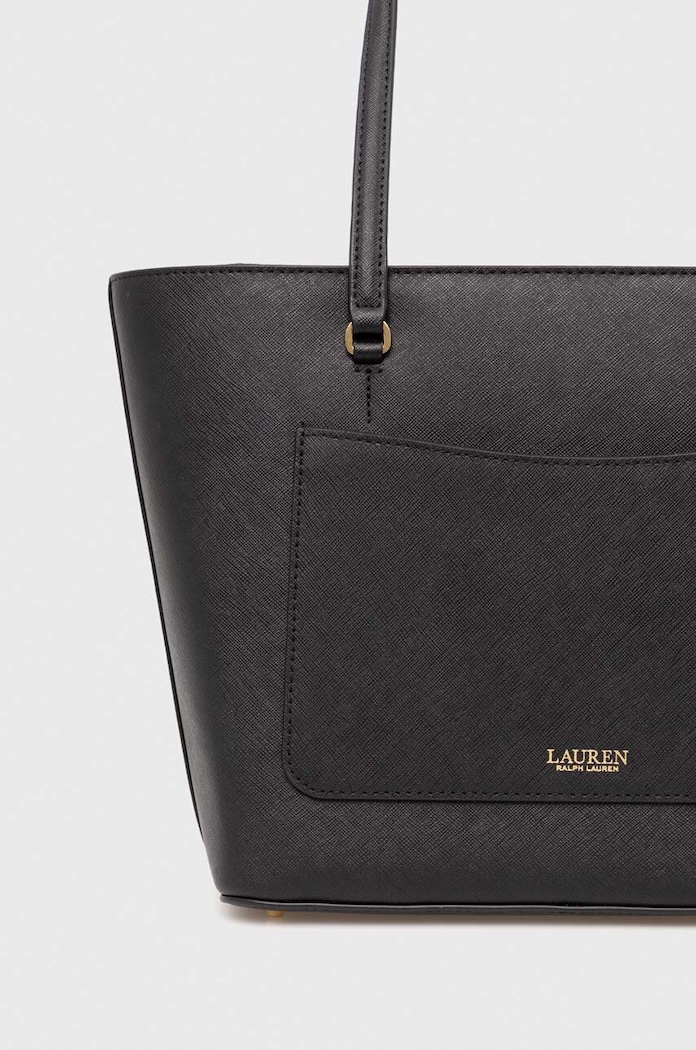 Doplnky Lauren Ralph Lauren kabelka typu shopper dámska kožená 431924351 čierna