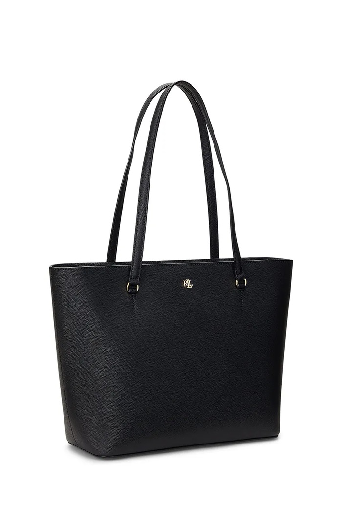 Dodatki Lauren Ralph Lauren shopper torba ženska usnjena 431924351 črna