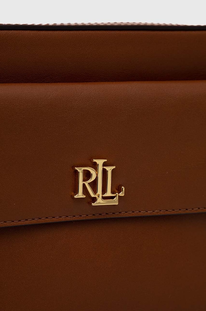 Akcesoria Lauren Ralph Lauren torebka skórzana 431926645 brązowy
