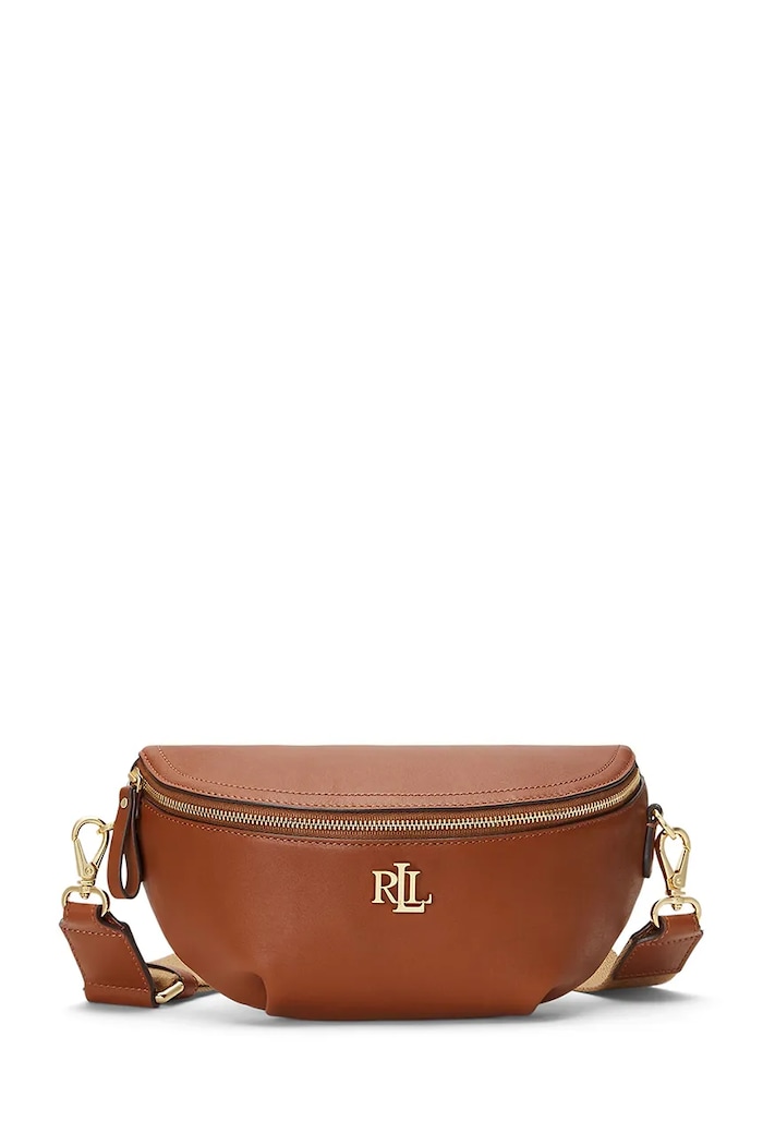 Kožená kabelka Lauren Ralph Lauren přírodní kůže hnědá 431934832
