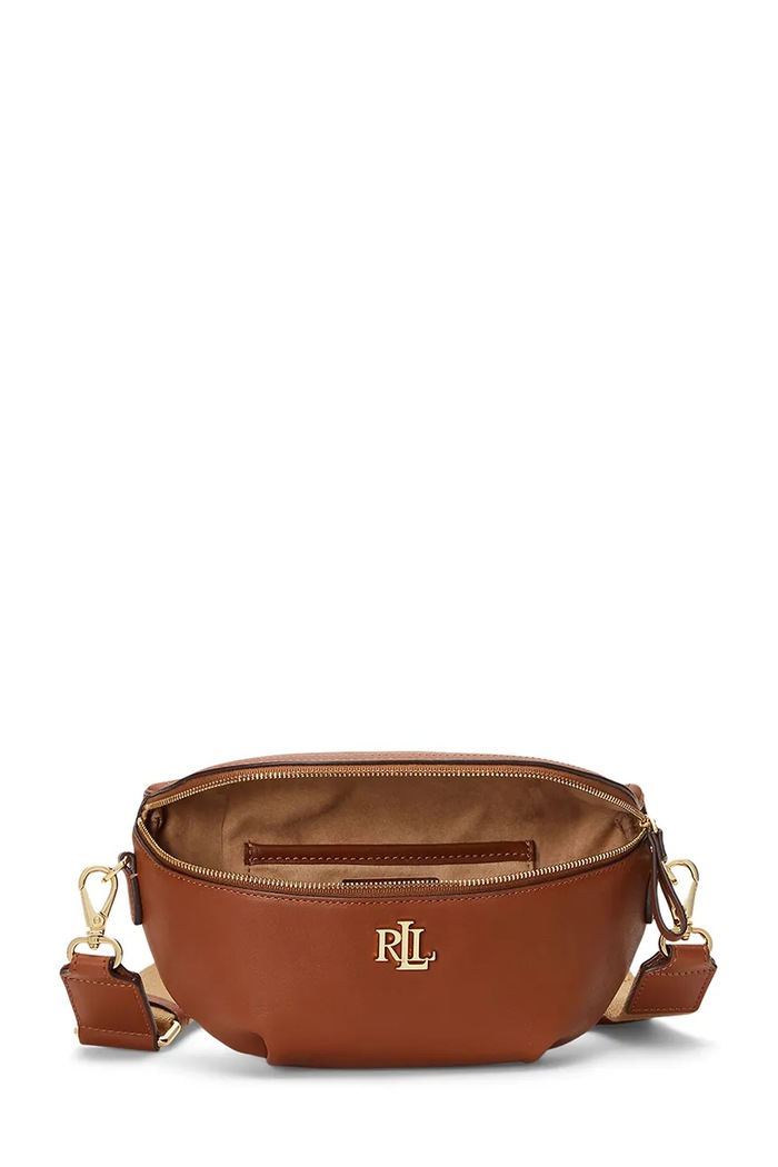 Kožená kabelka Lauren Ralph Lauren hnědá 431934832