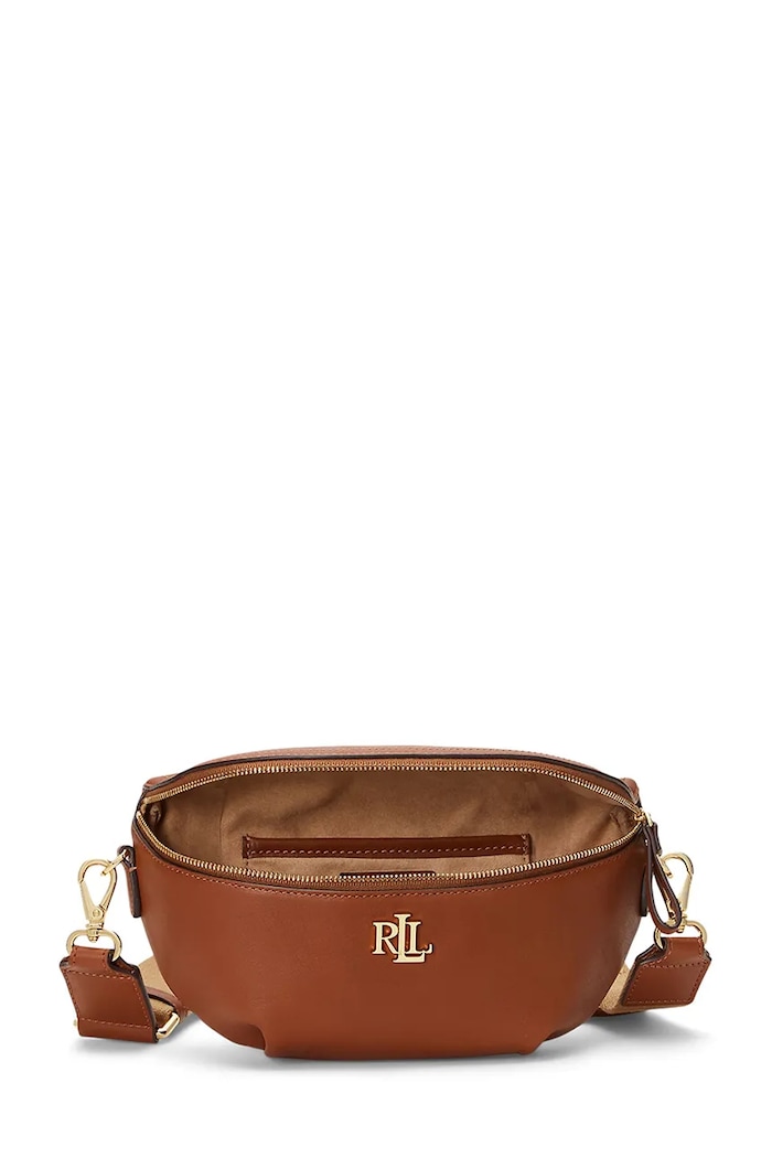Kožená kabelka Lauren Ralph Lauren hnědá 431934832