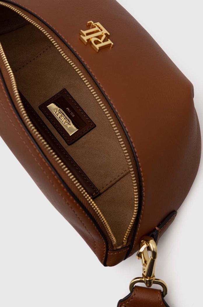 Kožená kabelka Lauren Ralph Lauren 431934832 hnedá
