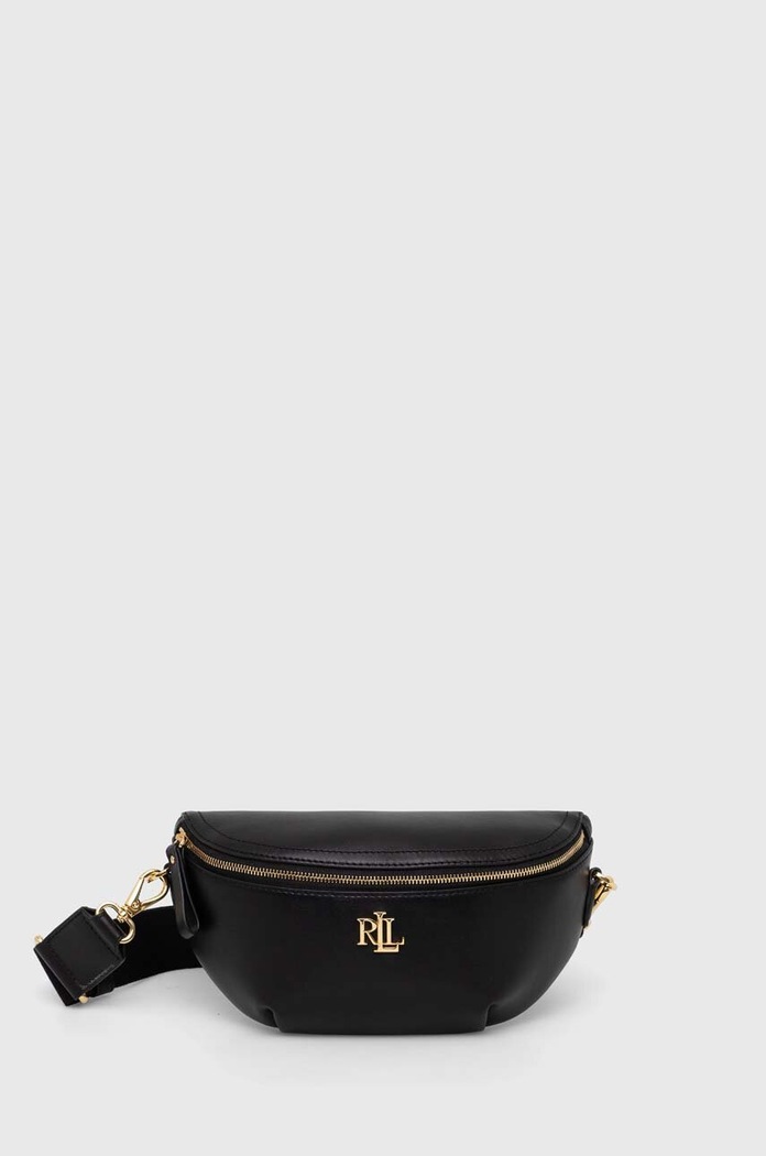 Kožená kabelka Lauren Ralph Lauren přírodní kůže černá 431934832