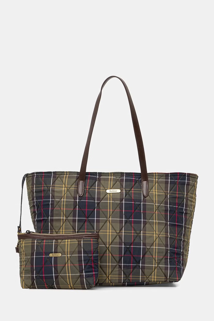 Barbour kabelka typu shopper dámska Tartan Bags zelená LBA0344