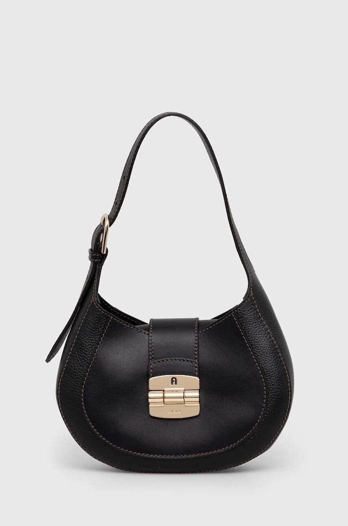 Kožna torba Furla bez uzorka crna WB01276.BX0053.O6000
