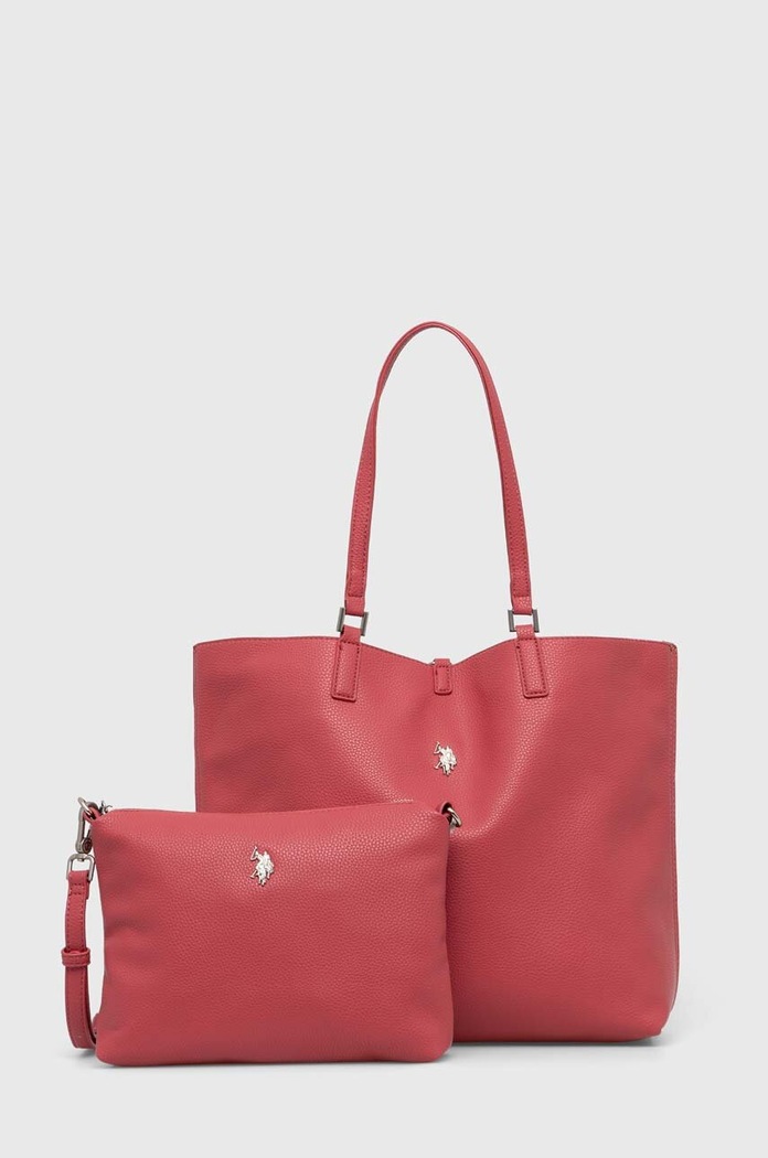 Oboustranná kabelka U.S. Polo Assn. hladký červená BIURR6296WVP.993