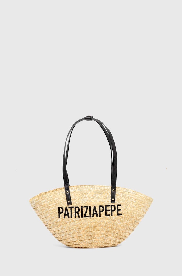 Τσάντα παραλίας Patrizia Pepe λείο δέρμα μπεζ 2B0094.L070A