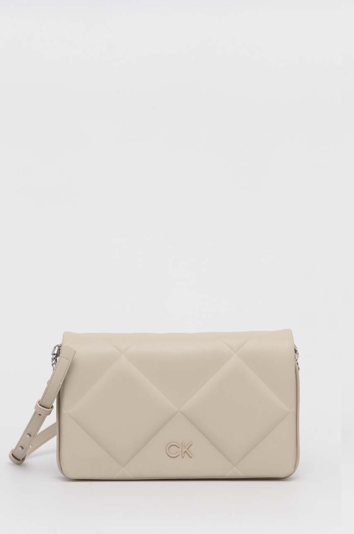 Calvin Klein torebka nie mieści A4 beżowy K60K611759