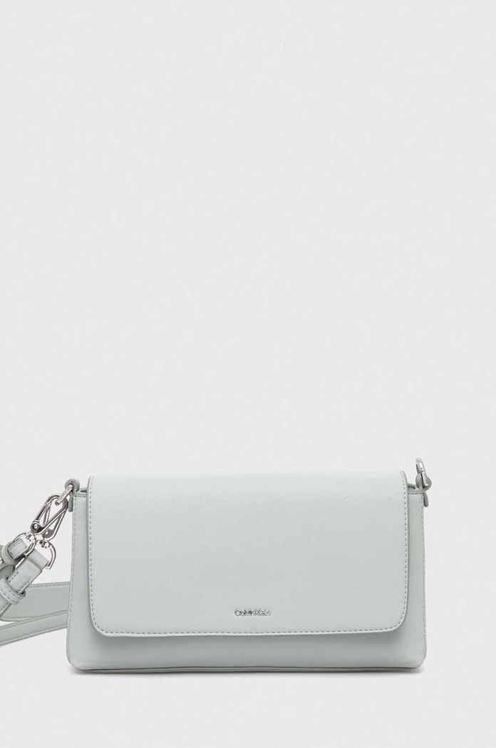 Torba Calvin Klein imitacija zrnate kože siva K60K611928