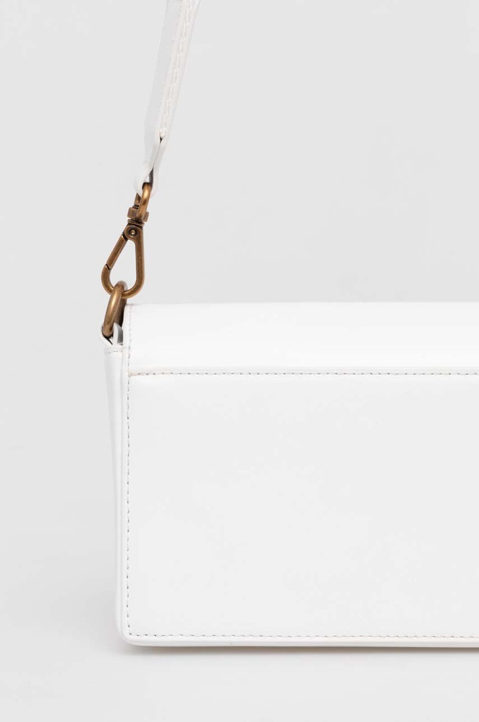 Kožená kabelka Diesel BISCOTTO SHOULDER BAG bílá X09775.P6183